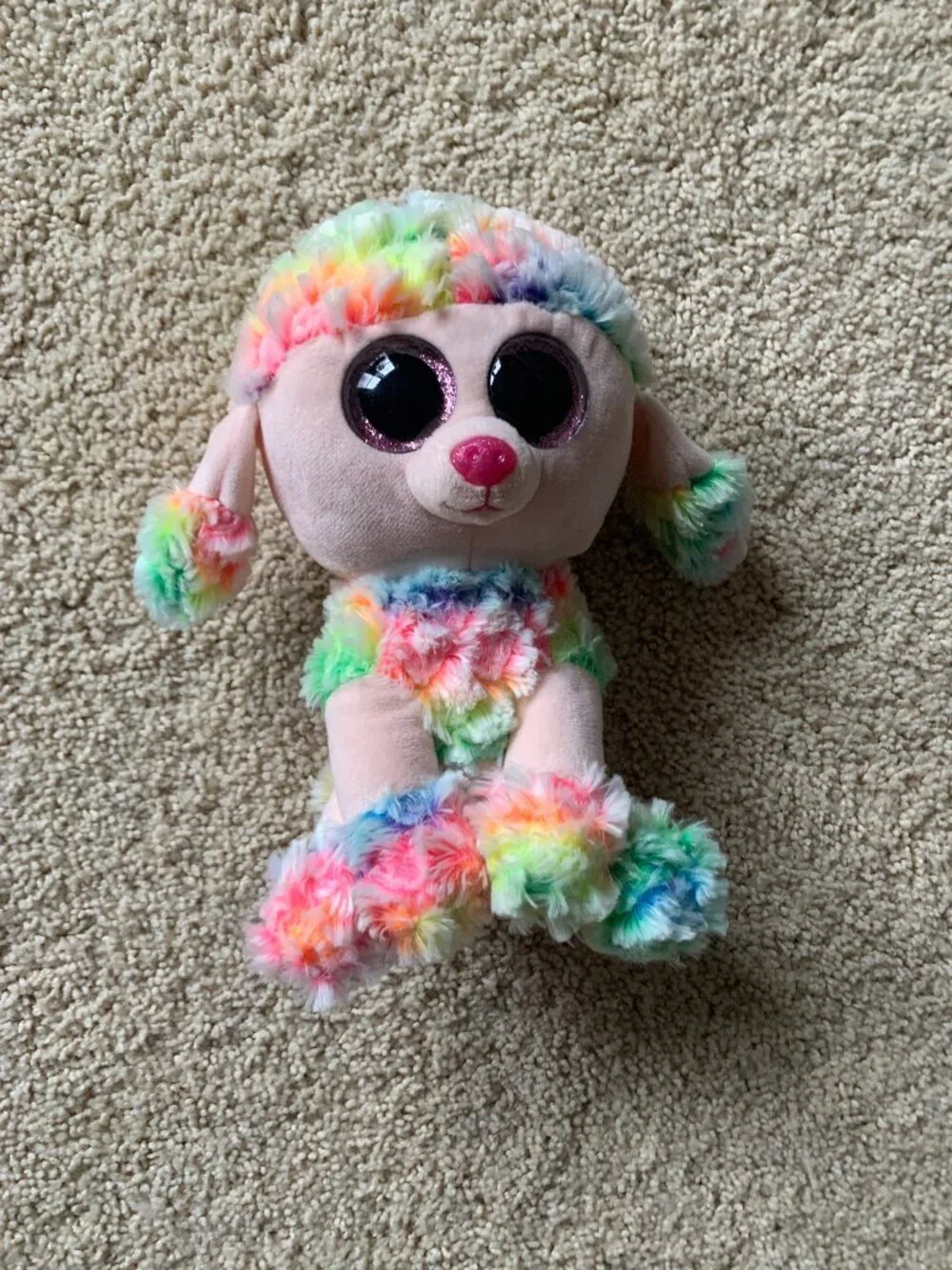 Ty Beanie Boo Large Poodle Rainbow